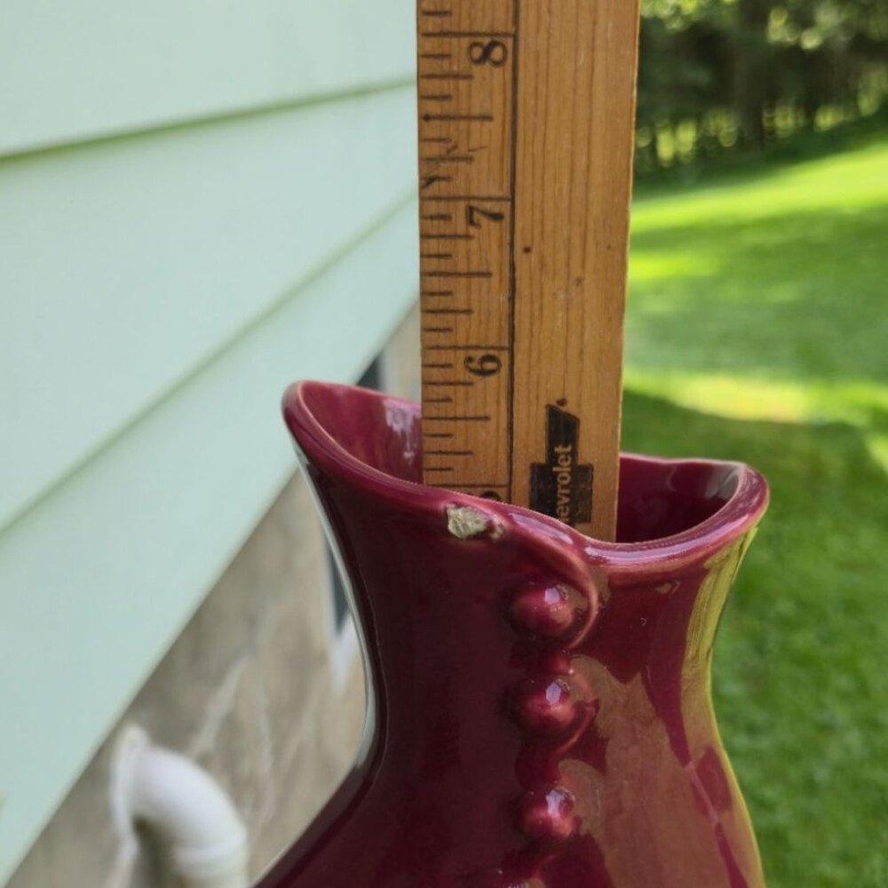 Red Victorian Shoe Planter Retro Pottery Decor - Picture 9 of 10
